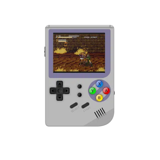 RG300 OpenDingux Retro Gaming Portable Handheld - Grey playing a Retro Game