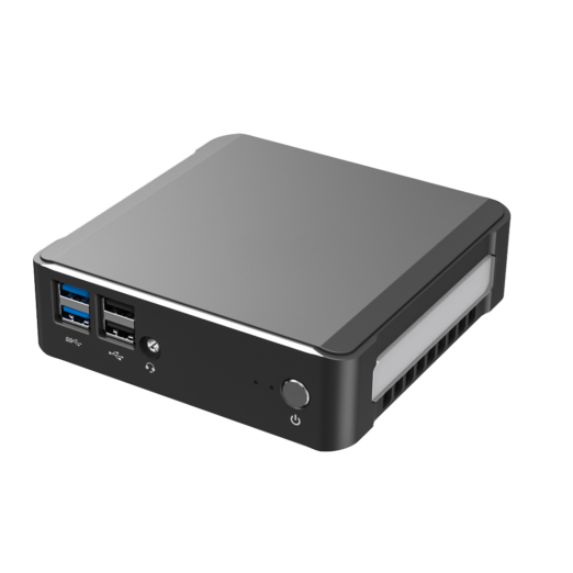 DroiX CK1 Mini PC Windows 10 NUC Up to Intel Core i7 Chipset 512GB PCI E NVMe SSD 16GB DDR4 RAM   Showing front with 2x USB 30 Ports  2x USB 20 Ports  35mm HeadphoneMicrophone Jack and Power Button