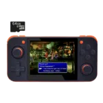 DroiX RetroGame RG350 Retro Gaming Handheld Console   Black with Included 64GB MicroSD Card