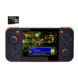 DroiX RetroGame RG350 Retro Gaming Handheld Console - Black with Included 64GB MicroSD Card