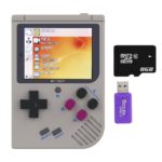 NEW Bittboy V3 Retro Gaming Handheld Emulator - Front View with Software, 8GB Micro SD Card and Reader