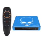 Beelink GT King PRO Android 9 Dolby DTS 4K UHD TV BOX - Frontansicht mit LED und G10 Air-Mouse