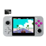 DroiX RetroGame RG350 Retro Gaming Handheld Console   Grey with Included 64GB MicroSD Card