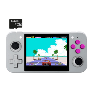 DroiX RetroGame RG350 Retro Gaming Handheld Console - Grey with Included 64GB MicroSD Card