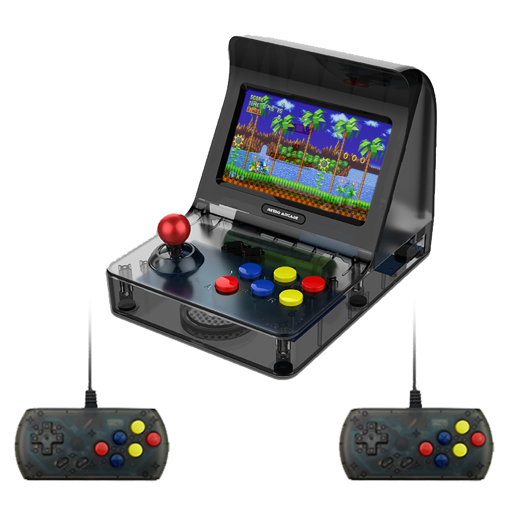 Coolbaby  RS-07 Retro Arcade Angled Photo with two controllers playing Sonic