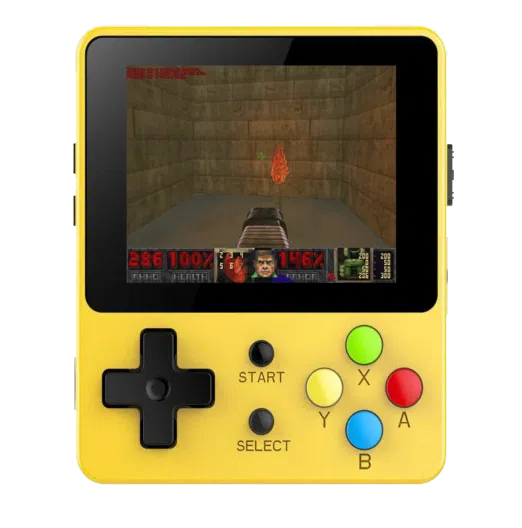 Bittboy LDK Retro Gaming Console Yellow - Playing DOOM