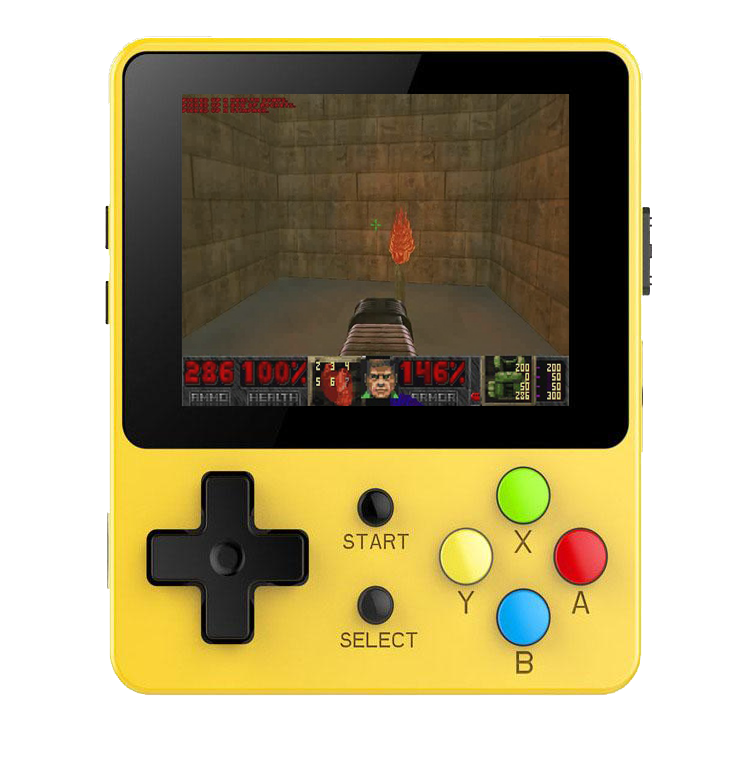 Bittboy LDK Retro Gaming Console Yellow - Playing DOOM