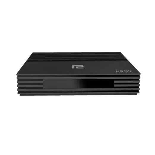 A95X F2 Android 9 Pie Smart TV BOX   Front View showing LCD Screen