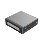 DroiX CK1 Mini PC Windows 10 NUC fino a Intel Core i7 Chipset, 512GB PCI-E NVMe SSD, 16GB DDR4 RAM - Mostra il lato destro con 2 porte USB 3.0; 2 porte USB 2.0; Jack per cuffie e microfono da 3,5 mm e pulsante di accensione sul lato anteriore