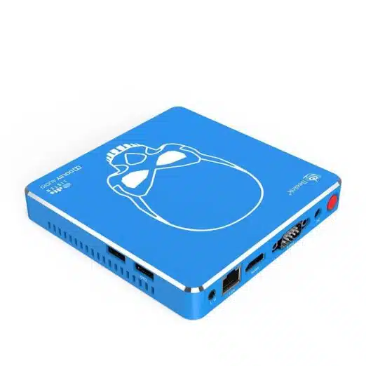 Beelink GT King PRO Android 9 Dolby DTS 4K UHD TV BOX - Side and Back View showing A/V, RJ45 Ethernet Port, HDMI, RS-232, Power Port and Button