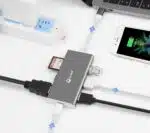 DroiX FX7 USB Type C Hub connected to an Apple MacBook PRO