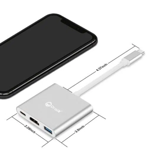 DroiX FX3 USB Type-C Hub Size Details