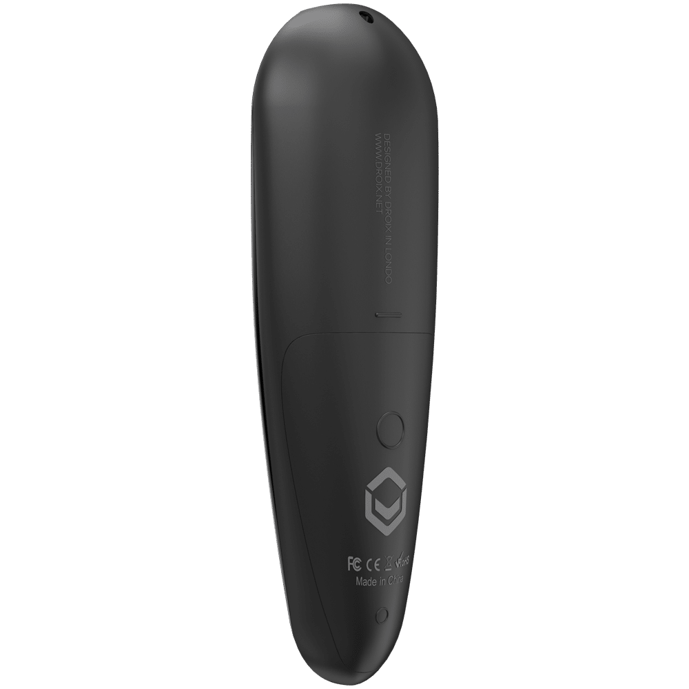 DroiX G30 Air-Mouse Remote mit Gyroskop und Google Assistant - Rückansicht im Winkel