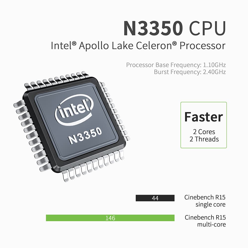 Beelink GK35 N3350 Intel Digital Signage Mini PC - Shown with processor specs