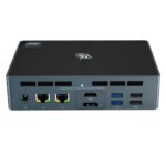 Beelink GTi 10 Windows Intel NUC Mini PC - Showing from the rear I/O with dual ethernet ports, hdmi, dp, and usb ports