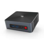 Beelink SEi 8 Windows 10 Intel Mini NUC PC - Showing from front with 2x USB Type-A 3.0, 1 Type-C, 1x 3.5mm Headphone&Microphone Jack
