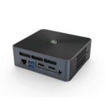 Beelink SEi 8 Windows 10 Intel Mini NUC PC - Showing from front the back with LAN Port, 2x USB Type-A 3.0 and 2 HDMI Ports