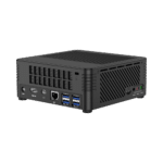 MINISFORUM H31 Mini PC - vist fra bagsiden med 4x USB 3.1-port, 1x RJ45 Ethernet-port, 1x Mini DP-port og 1x HDMI-port