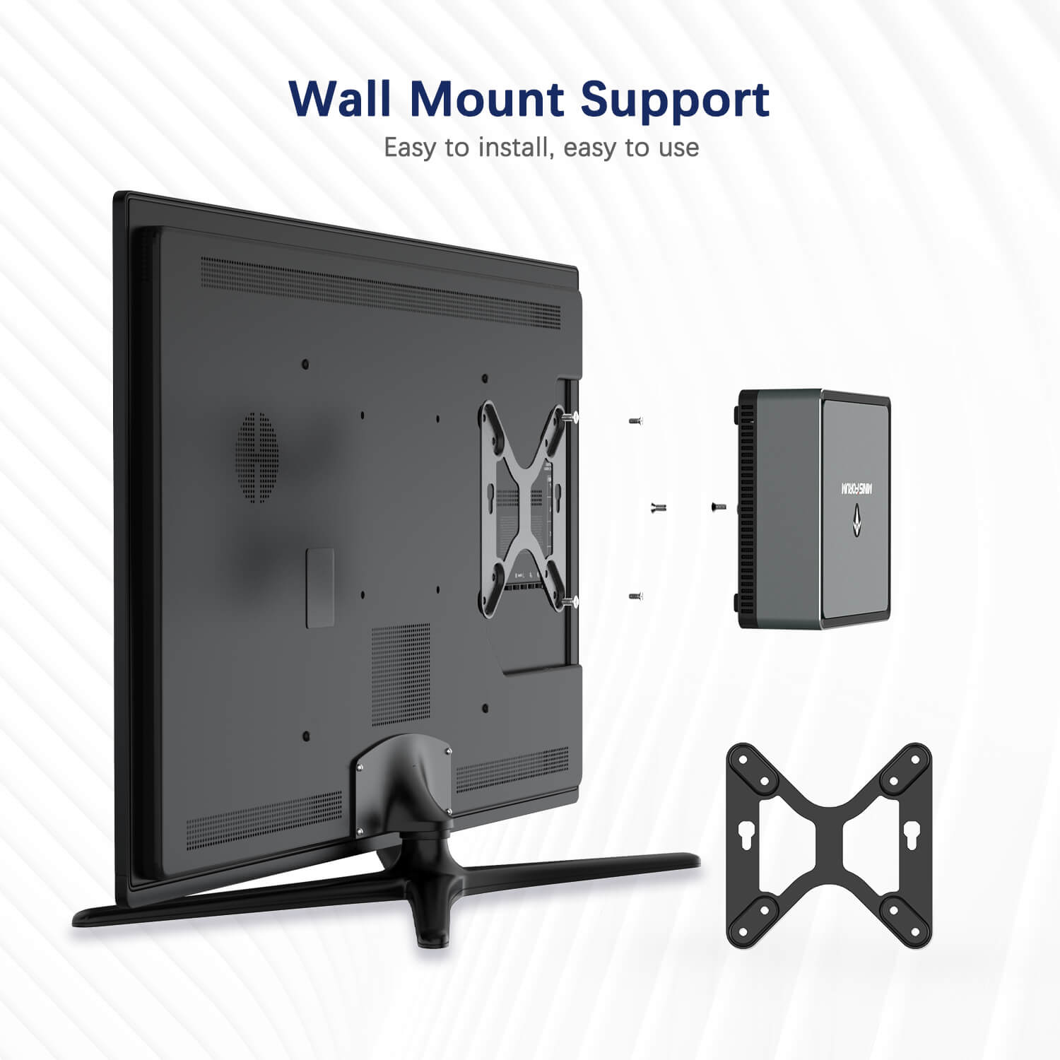 MinisForum EliteMini UM700 mostra il supporto per il montaggio a parete