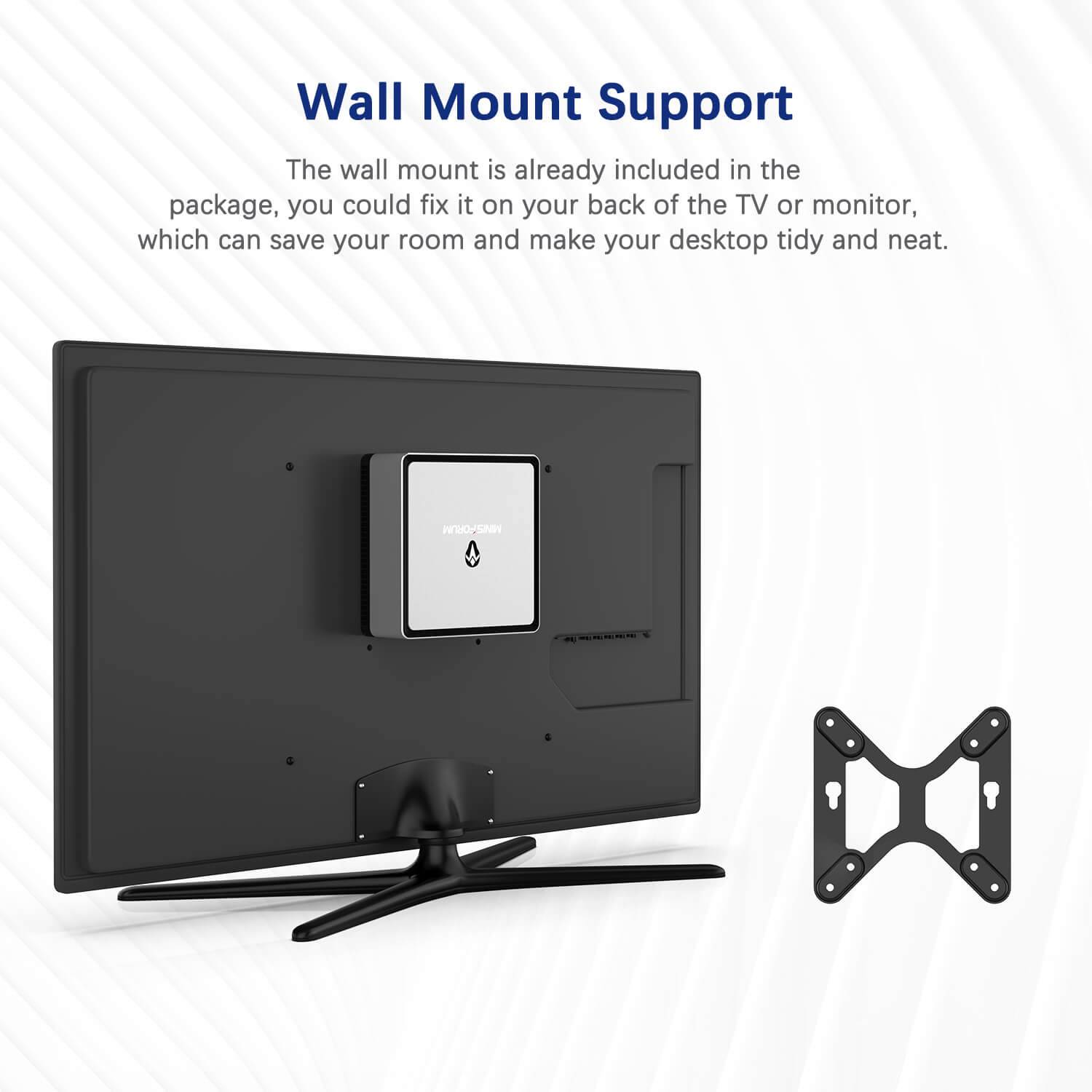 MinisForum EliteMini UM700 mostra il supporto per il montaggio a parete
