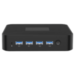 MinisForum GK41 - Darstellung von vorne mit 4x USB 3.0 Ports und Power Button