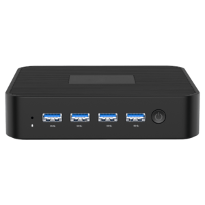 MinisForum GK41 - Shown from the front with 4x USB 3.0 Ports and Power Button