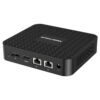 MINISFORUM GK50 Windows Mini PC - Showing from the rear at angle with HDMI Port, Display Port, 2x RJ45 Ethernet Ports and Power Port