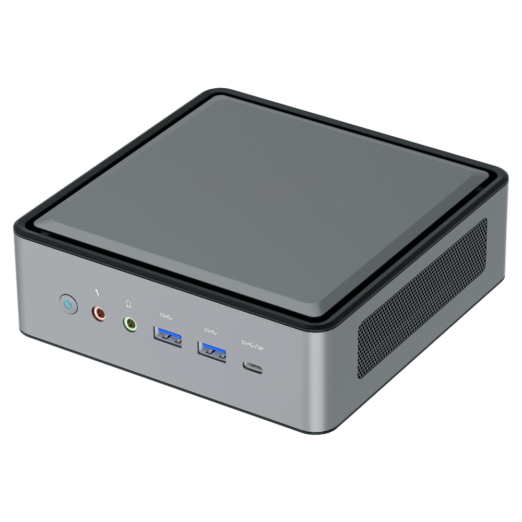 MinisForum HM50 Ryzen Mini PC for Home   Shown from the front at angle