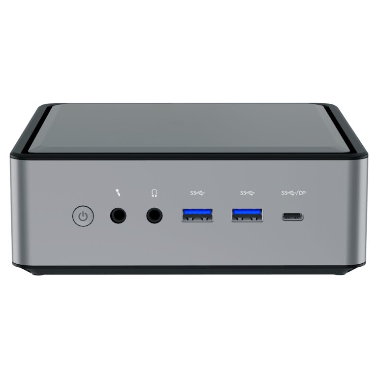 MinisForum EliteMini HM80 Ryzen PC shown from front