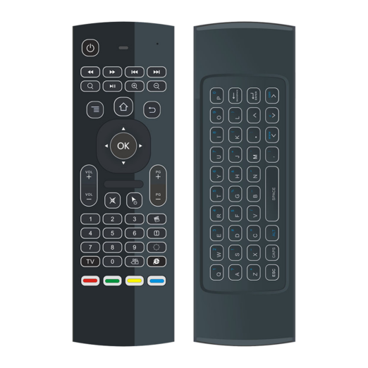 DroiX MX3 L Backlit Air Mouse   Shown from front and back