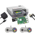 RETROFLAG NESPi 4 Kit di avviamento fai-da-te per console domestica RetroPie - Mostra tutto ciò che è incluso (Gamepad simili a quelli di SNES)