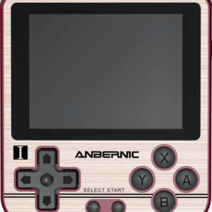 ANBERNIC RG280V Gold Retro Gaming Handheld - Muestra los botones frontales y la pantalla