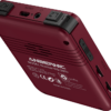 ANBERNIC RG280V Gold Retro Gaming Handheld - von hinten mit Schultertasten, USB Typ-C Anschluss, 3,5mm Kopfhörerbuchse, Lautstärketasten und 2x MicroSD-Kartensteckplätzen dargestellt
