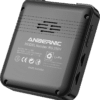 ANBERNIC RG280V Retro Gaming Handheld de plata - Se muestra desde la parte trasera inclinada con botones de hombro, puerto USB Tipo-C, conector de auriculares de 3,5 mm, botones de volumen y 2 ranuras para tarjetas MicroSD