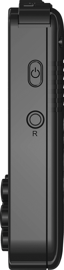 ANBERNIC RG280V Silber Retro Gaming Handheld - Zeigt die Power- und Reset-Tasten