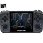 RG350P   Shown from the front playing a Retro Game