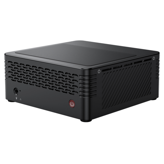 MinisForum EliteMini X400 Ryzen 5 PRO Mini Computer   Showing Power Button and 35mm HeadphoneMicrophone Jack combo