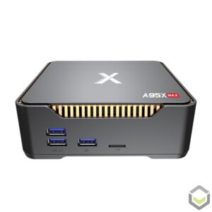 A95X Max 4K Android Powered TV BOX - Side View showing USB Ports and Micro SD Card