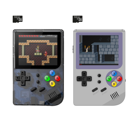 RG300 Grey and Transparent   Playing Price of Persia and Retro Game with 32GB MicroSD Card Included