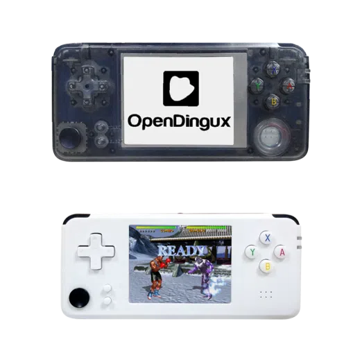 DroiX RS-97 Plus V2 Open Dingux Retro Gaming Console Handheld - Transparent and White