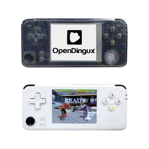 DroiX RS-97 Plus V2 Open Dingux Retro Gaming Console Handheld - Transparent and White