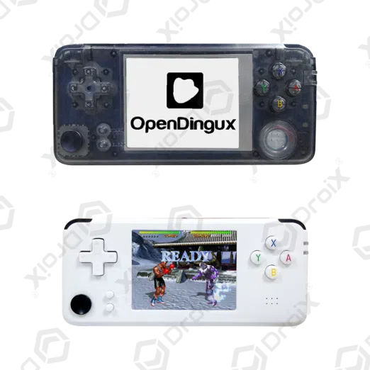 DroiX RS-97 Plus V2 Open Dingux Retro Gaming Console Handheld - Transparent and White