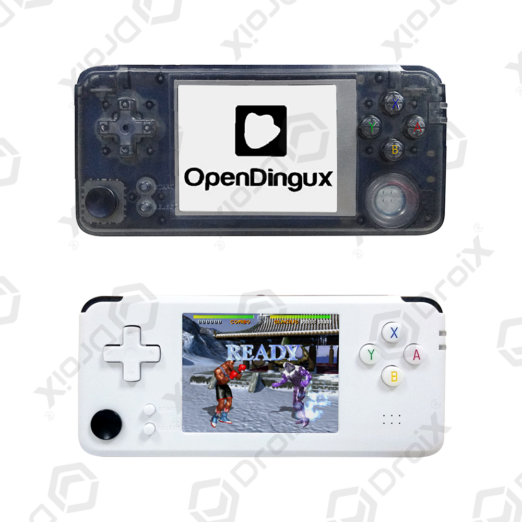 DroiX RS 97 Plus V2 Open Dingux Retro Gaming Console Handheld   Transparent and White