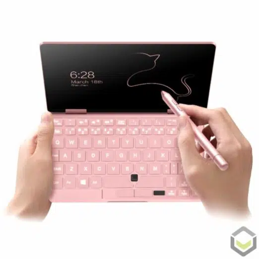 One Netbook Mix 2S Mecow Edition - Front Facing View using the Stylus