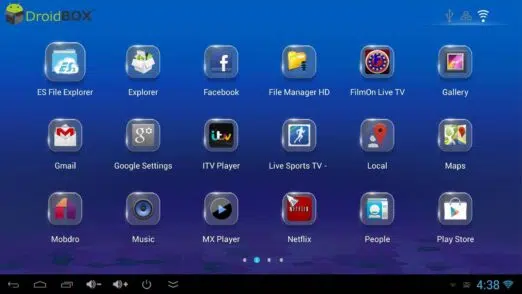 DroidBOX X7 Ultimate User Interface