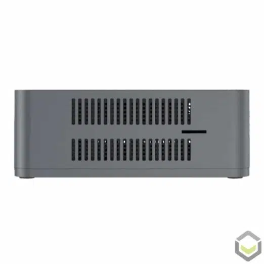Beelink U55 Windows 10 Mini PC - Side View showing Air Vents and MicroSD/TF Card Reader