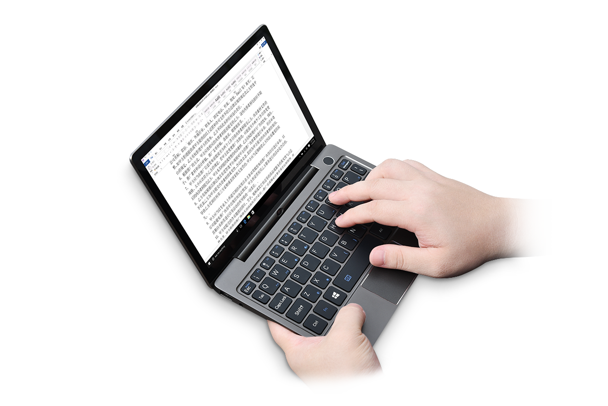GPD P2 Max 2022 Ultrabook showing keyboard