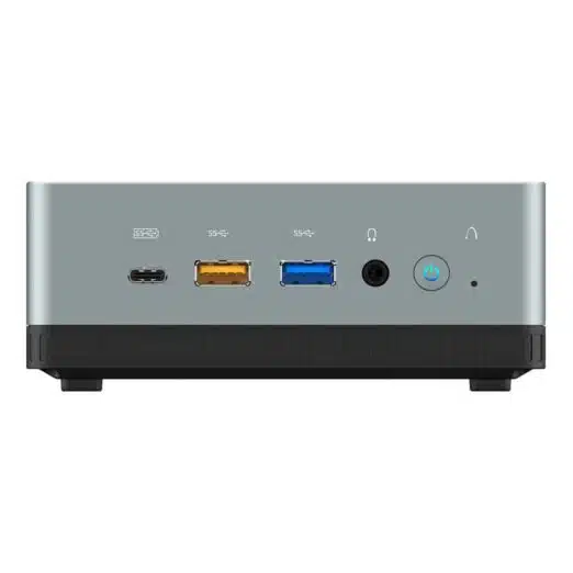 MinisForum DeskMini UM350 Ryzen Mini PC shown from the front
