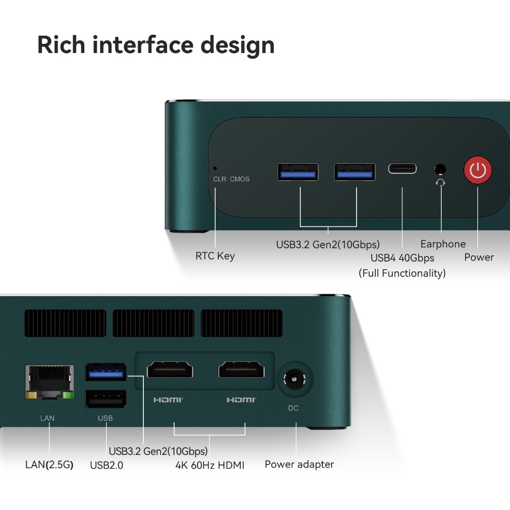 Beelink Mini PC SER6 AMD Ryzen 7 7735HS (8C/16T Up to 4.75GHz