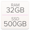 32GB LPDDR5 / 500GB PCIE 4.0 2280